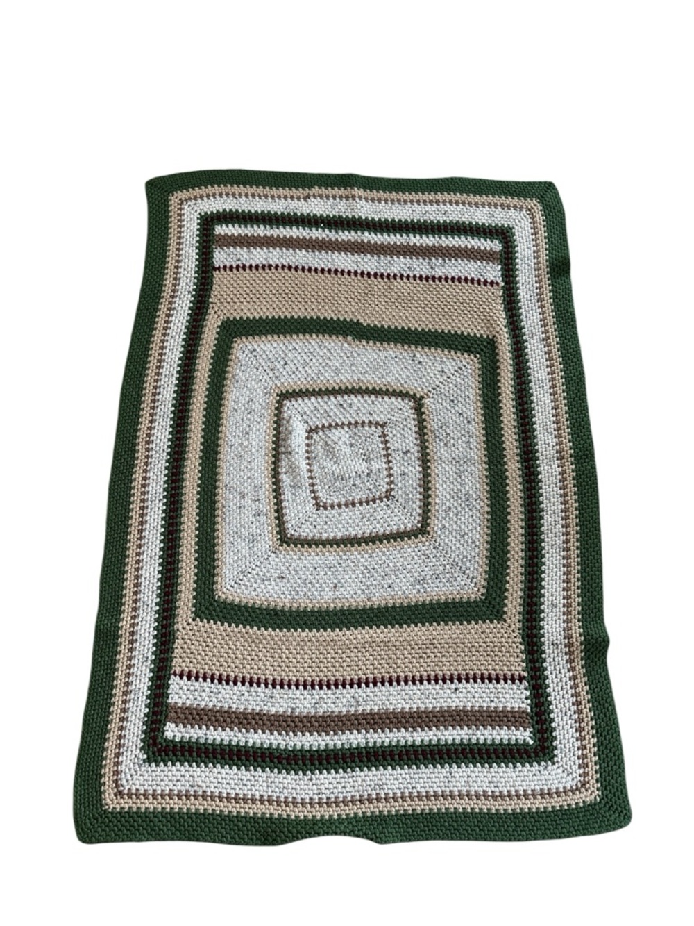Hand Crocheted Granny Square Throw 36x53